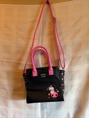 Loungefly Black & Pink Kuromi Faux Leather Crossbody Bag